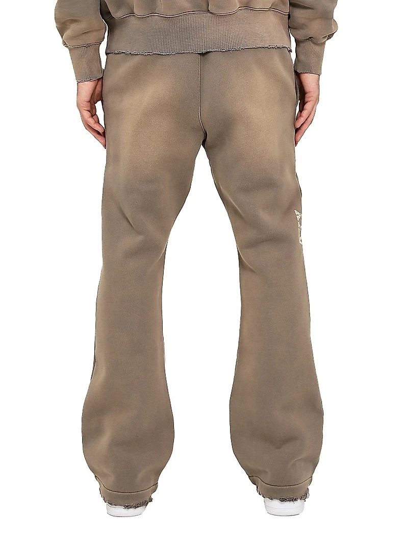 Logo Cotton Fleece Flared Track Pants