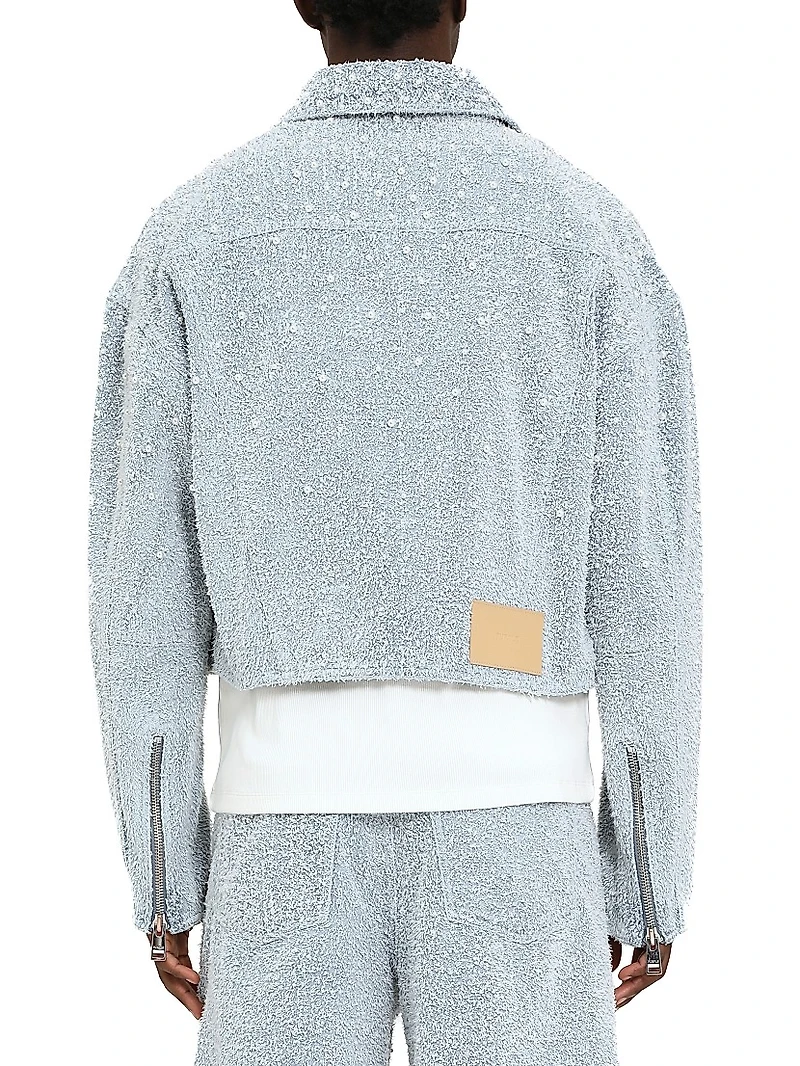 Imitation Pearl-Embellished Cotton-Blend Jacket
