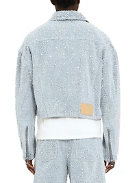 Imitation Pearl-Embellished Cotton-Blend Jacket