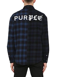 Logo Contrast Check Cotton Shirt