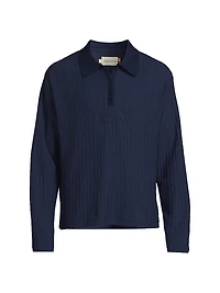 Logo-Embroidered Cotton-Blend Polo Sweater