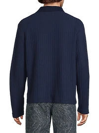 Logo-Embroidered Cotton-Blend Polo Sweater