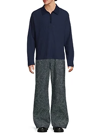 Logo-Embroidered Cotton-Blend Polo Sweater