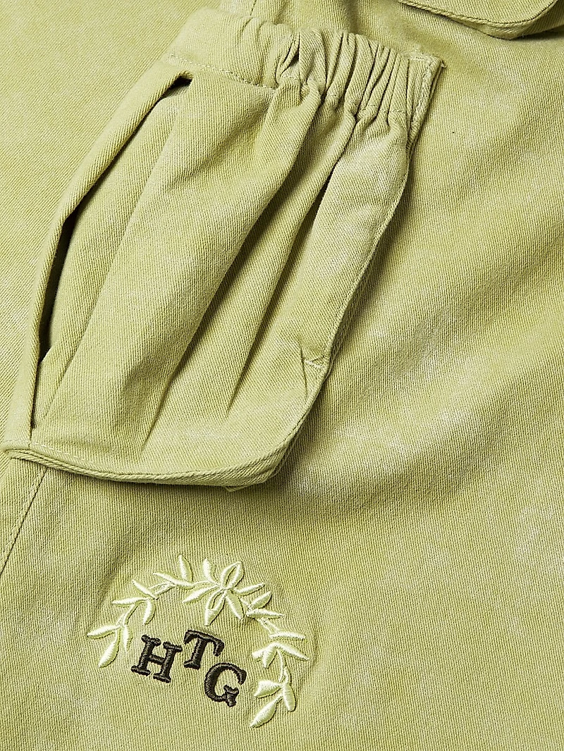 Stretch-Cotton Twill Wide-Leg Cargo Pants