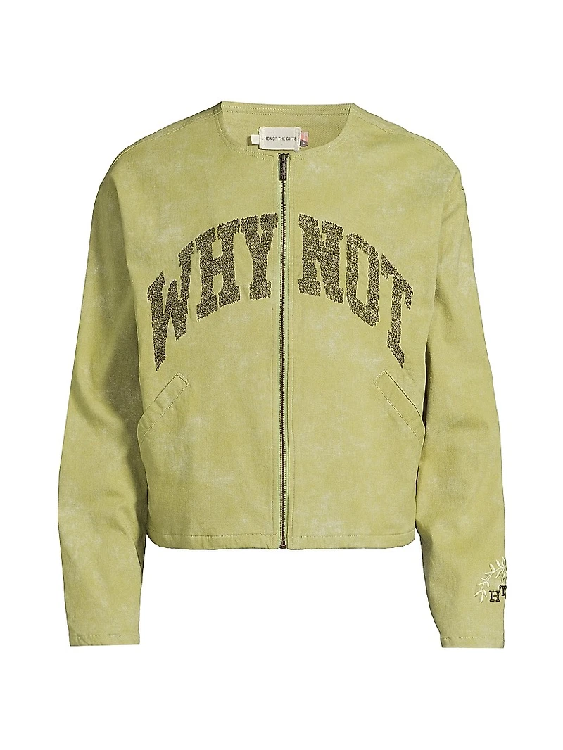 Graphic Washed Stretch-Cotton Twill Jacket