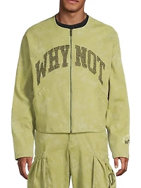 Graphic Washed Stretch-Cotton Twill Jacket