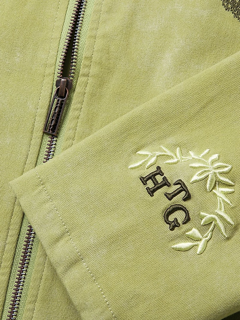 Graphic Washed Stretch-Cotton Twill Jacket