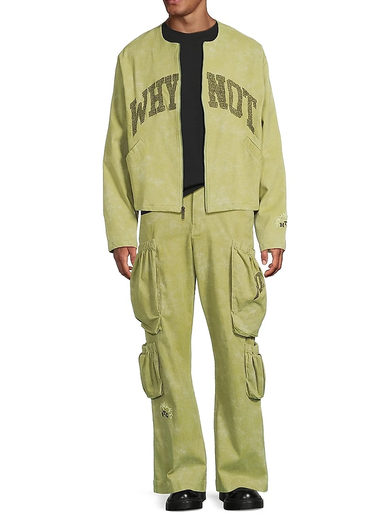 Graphic Washed Stretch-Cotton Twill Jacket