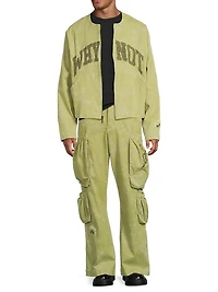 Graphic Washed Stretch-Cotton Twill Jacket