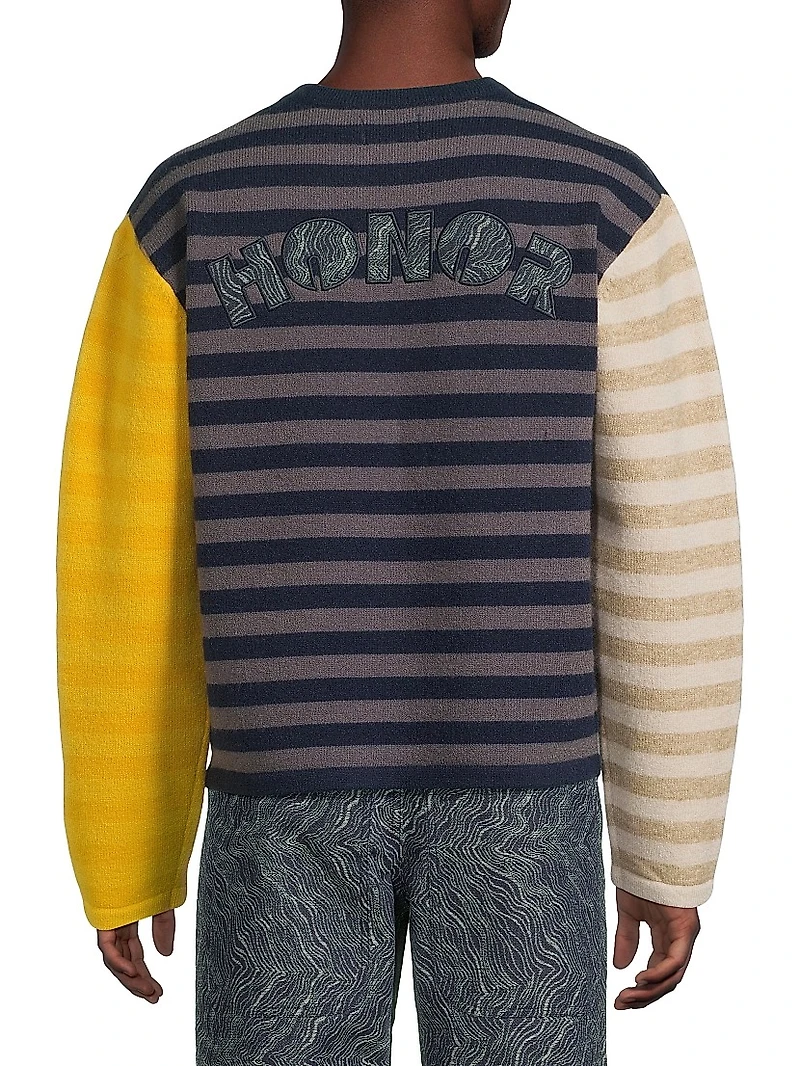 Multi-Striped Crewneck Sweater