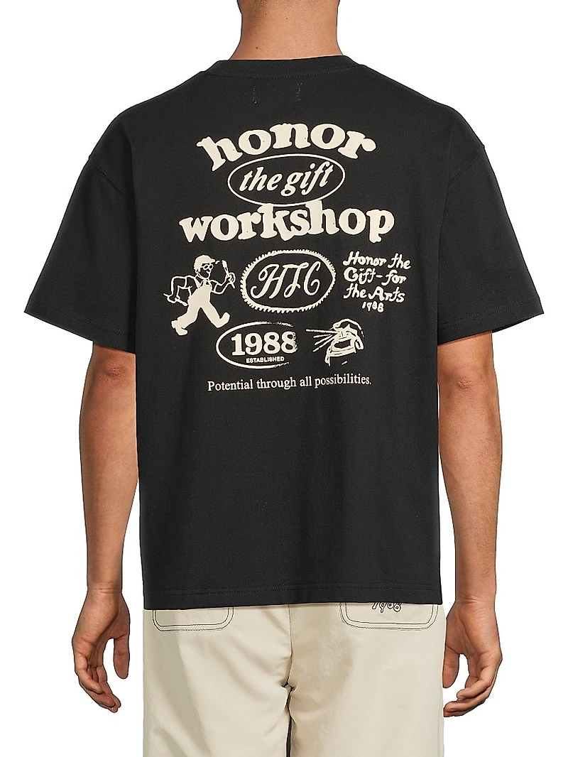 Workshop Logo Cotton Oversized T-Shirt