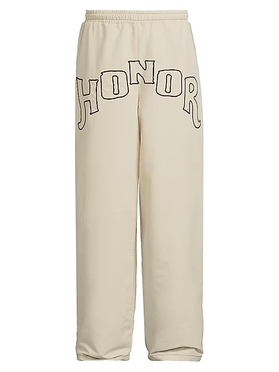 Stretch-Cotton Wide-Leg Track Pants