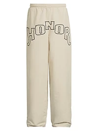 Stretch-Cotton Wide-Leg Track Pants