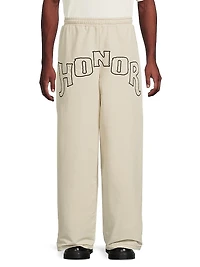 Stretch-Cotton Wide-Leg Track Pants