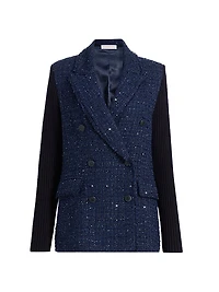 Elsa Embellished Double-Breasted Blazer