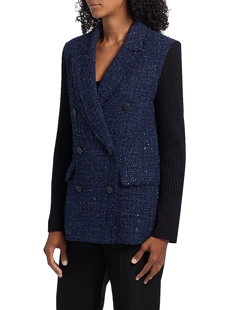 Elsa Embellished Double-Breasted Blazer