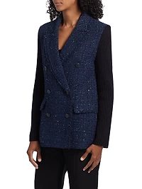 Elsa Embellished Double-Breasted Blazer