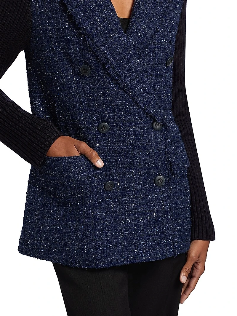 Elsa Embellished Double-Breasted Blazer