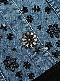 Robin Floral-Sequined Denim Jacket