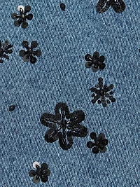 Sally Sequined Floral Denim Miniskirt