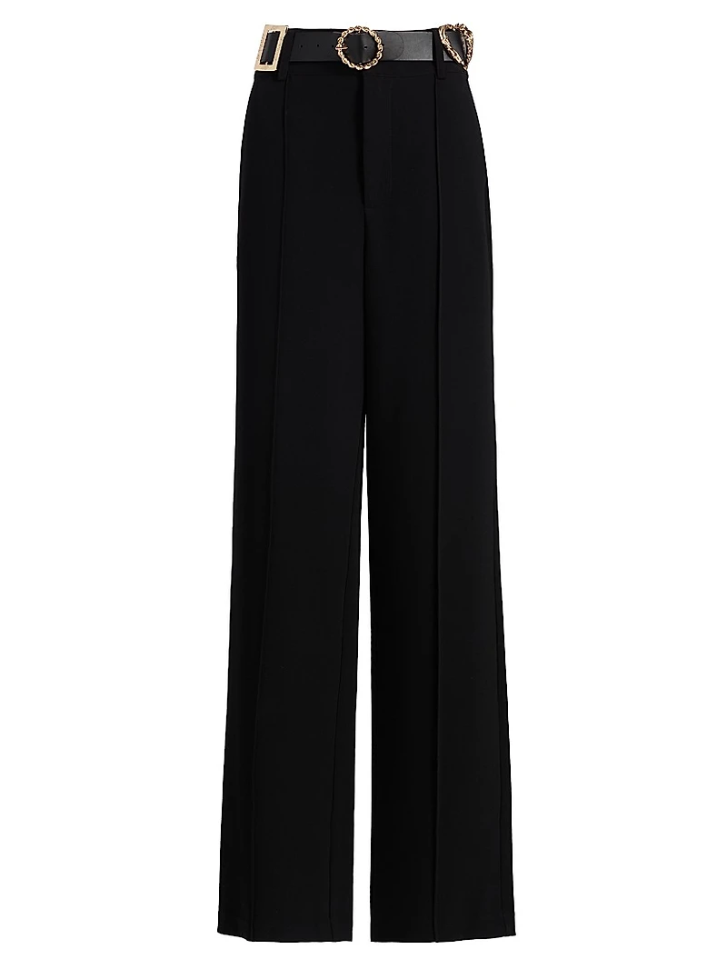 Ester Belted Pleat-Front Pants