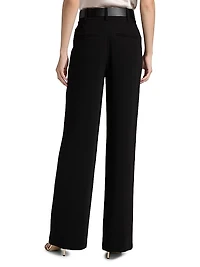 Ester Belted Pleat-Front Pants