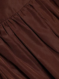 Cellah Taffeta Bubble-Hem Midi-Skirt