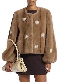 Benson Embellished Faux-Fur Coat