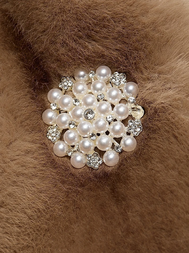 Benson Embellished Faux-Fur Coat