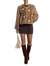 Benson Embellished Faux-Fur Coat