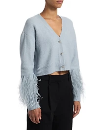 Bria Feather V-Neck Cardigan