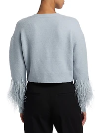 Bria Feather V-Neck Cardigan