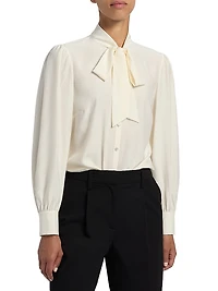 Scotlyn Silk Tieneck Blouse