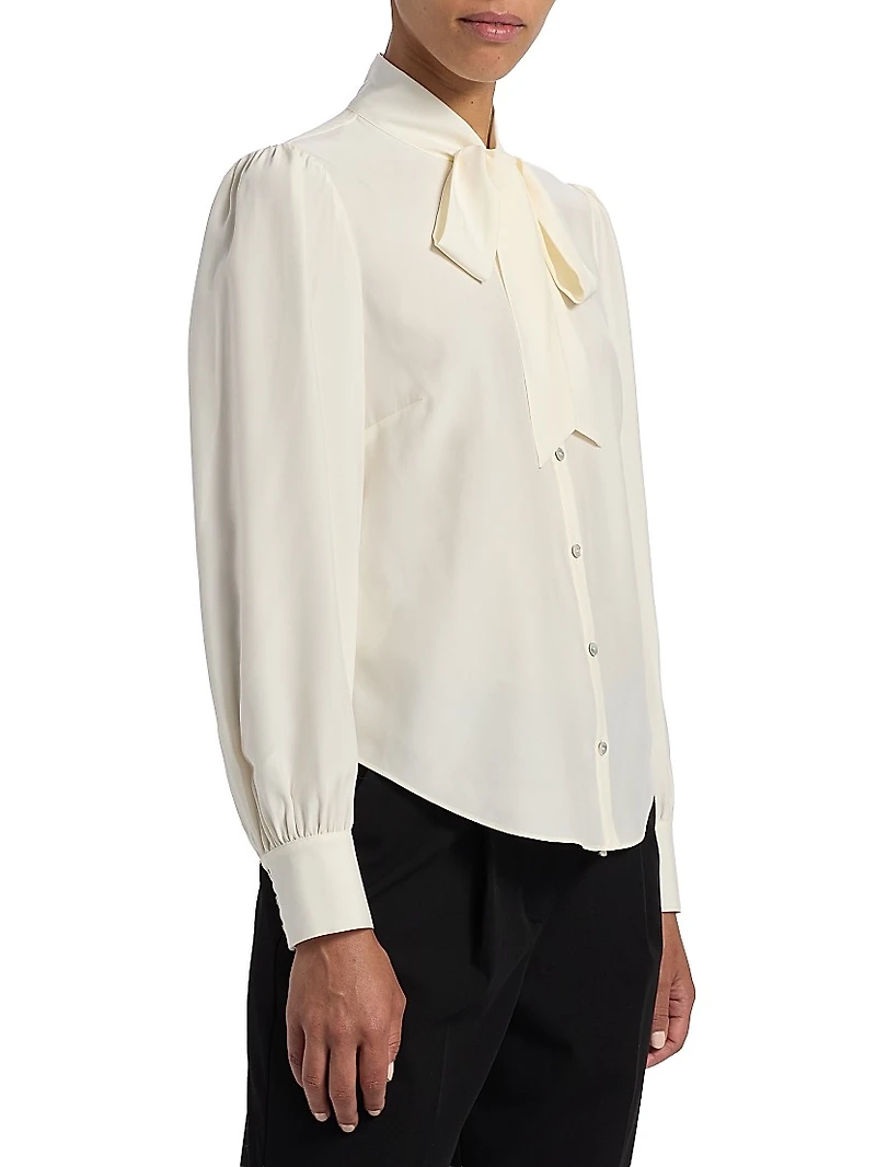 Scotlyn Silk Tieneck Blouse