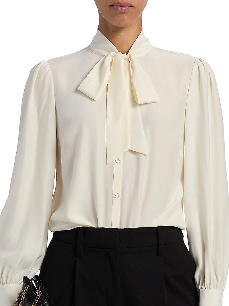 Scotlyn Silk Tieneck Blouse