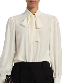 Scotlyn Silk Tieneck Blouse