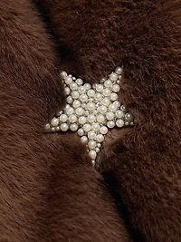 Benson Embellished Faux-Mink Coat