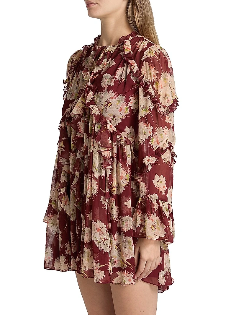 Mae Bouquet Albani Ruffle-Trim Minidress