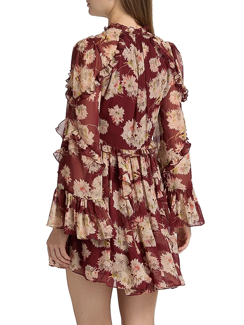 Mae Bouquet Albani Ruffle-Trim Minidress