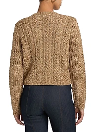 Lisabeth Bugle-Fringed Knit Cardigan
