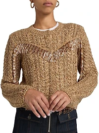 Lisabeth Bugle-Fringed Knit Cardigan