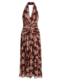 Mae Bouquet Jelica Floral Halterneck Midi-Dress