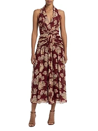 Mae Bouquet Jelica Floral Halterneck Midi-Dress