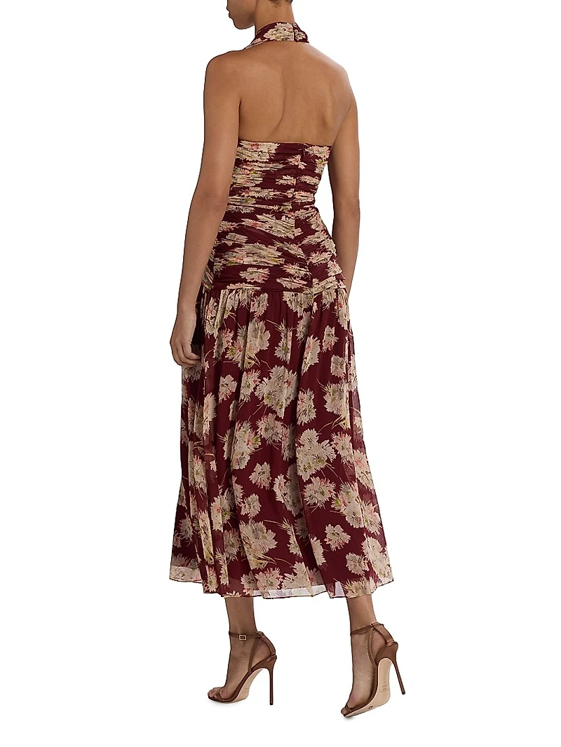 Mae Bouquet Jelica Floral Halterneck Midi-Dress