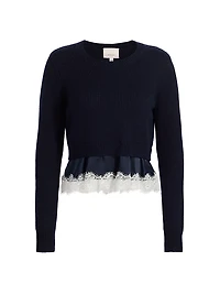 Zyla Lace-Trimmed Sweater