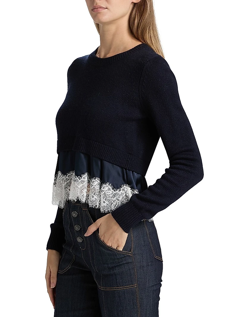 Zyla Lace-Trimmed Sweater