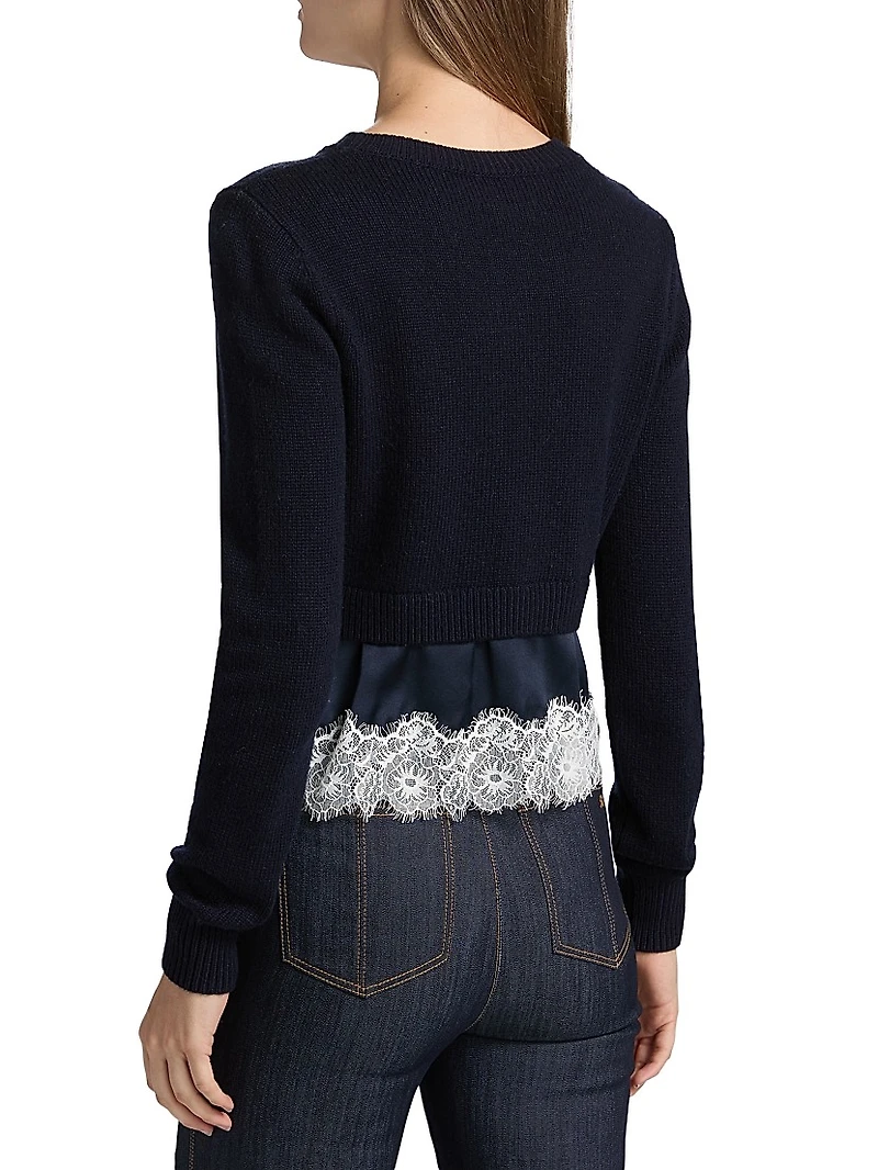 Zyla Lace-Trimmed Sweater