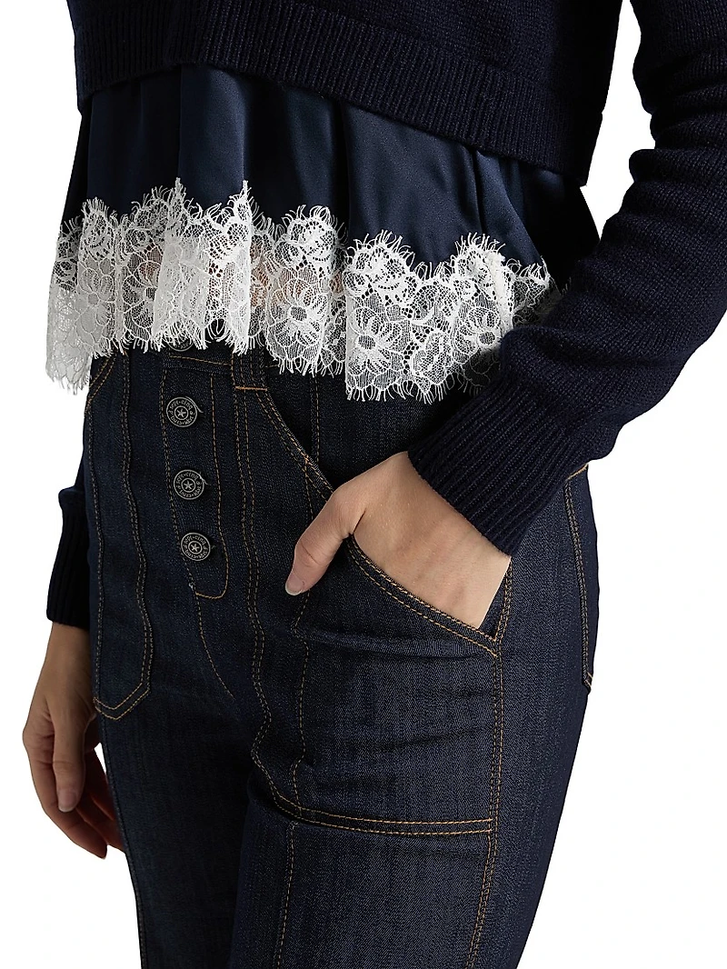 Zyla Lace-Trimmed Sweater