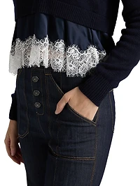 Zyla Lace-Trimmed Sweater