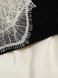 Milla Ruffled V-Neck Combo Sweater